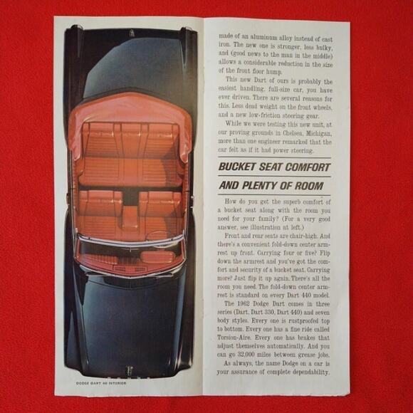1961 Dodge 1962 Lancer Polara Dart Red White Cars 2+pg 21x13‎ Vtg 60s PRINT AD- - Picture 8 of 13